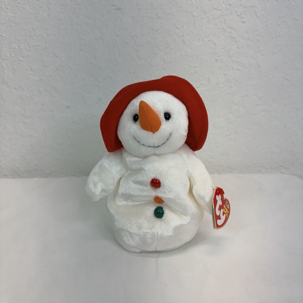 TY Chillin Snowman 2003 New With Tags beaded weight bottom, home decor Christmas